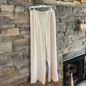 Ivory trouser pants, size large, wide leg